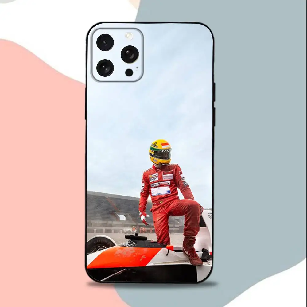 Casing Ponsel R-racing driver A-Ayrtons Senna Untuk iPhone15,13,16,12,11,17,14,Plus,Pro,Max,XS,XR,X,SE,Mini, Bahan Silikon Lembut Warna Hitam