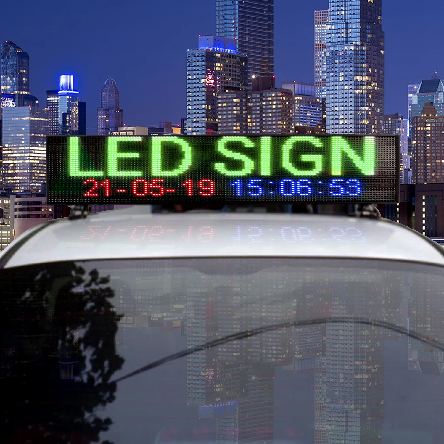 

LED Car Top Sign Super Bright Outdoor Waterproof LED Advertising Easy Mount Single-Sided Taxi Roof Led Screen for Taxi,Car,Bus