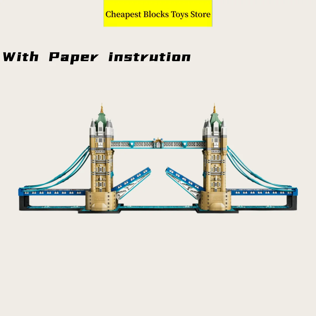 Cheapest Family Decor Gifts Christmas Toy 3745pcs Gothic Twin Tower Bridge Drawbridge Landmark Model Building Blocks Bricks