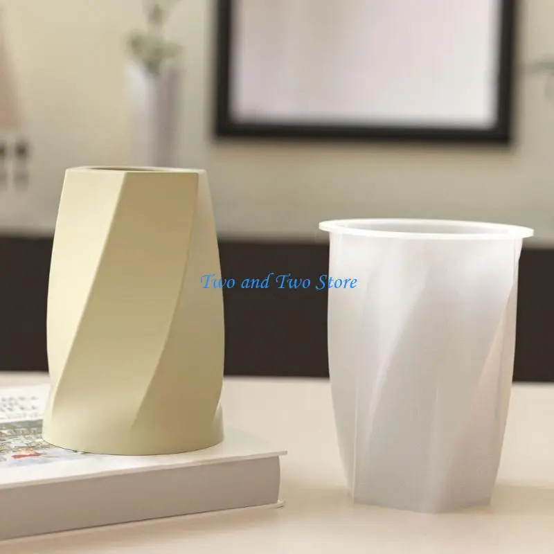 HX6F Flexible Silicone Vase Mould Create Beautiful Spirals Resin Art Projects Easily