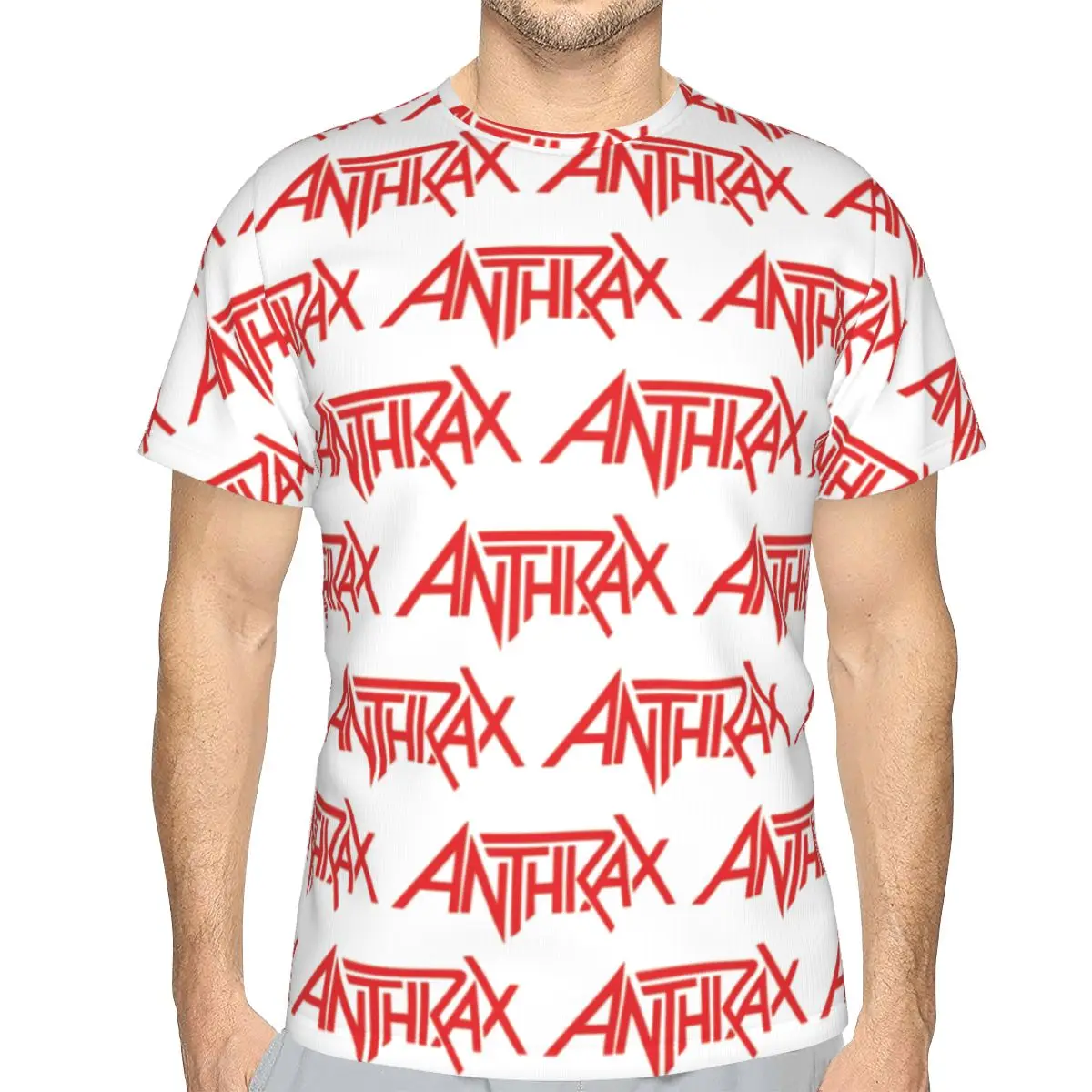 Футболка с логотипом музыкальной группы Anthrax, 100% хлопок, мужская модная футболка с круглым вырезом и коротким рукавом.