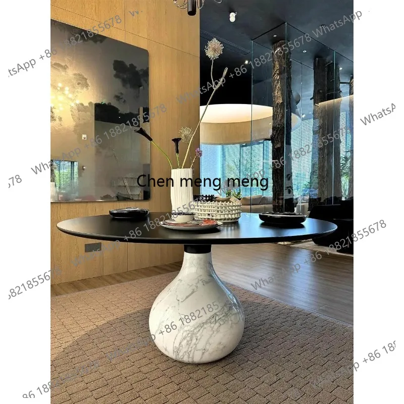 

Unique Modern Luxury Dining Table Black 6 Person Kitchen Living Room Dining Table Round Nordic Mesas De Jantar
