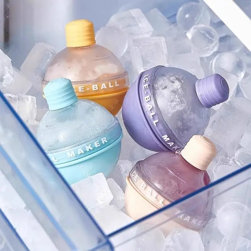 Round Cube Mold Food Grade Silicone Ice Box Creative Bulb Ice Tray Household Bar Making Tool