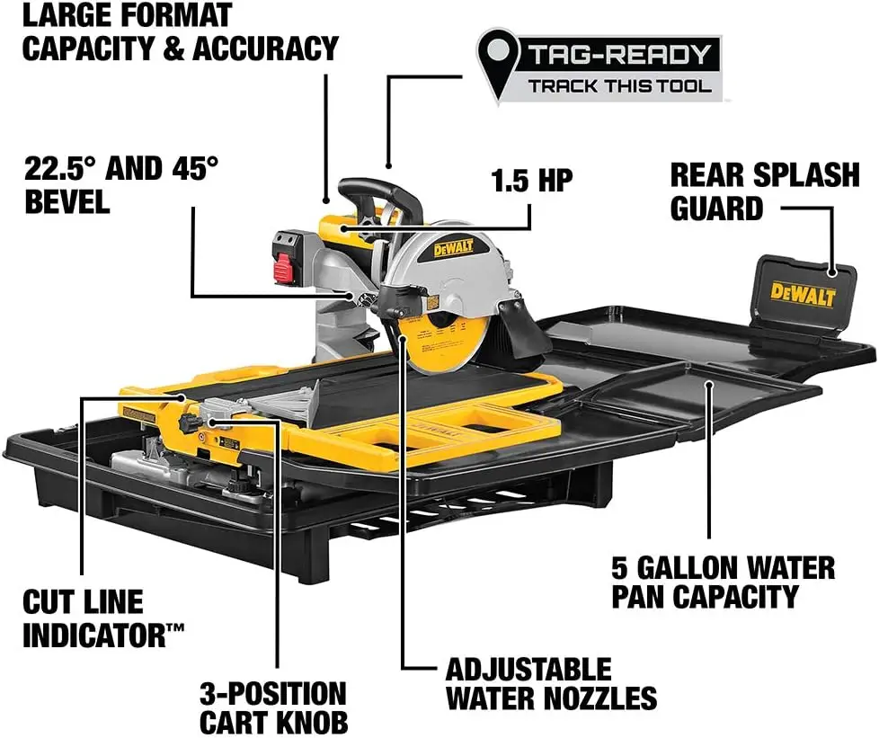 DEWALT Wet Tile Saw, High Capacity (D36000)