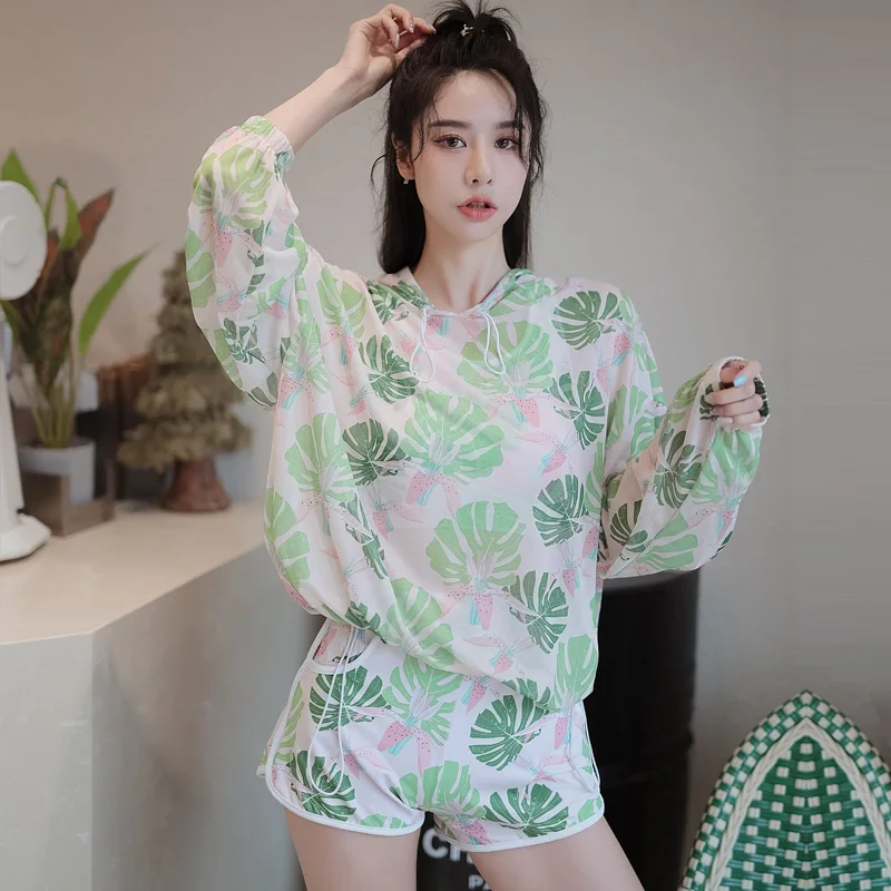 

Spor Women's One-Piece Swimsuit Long Sve Sun Protection Cover up Belly Covering Slimming plus Size Cusizable Swimwear