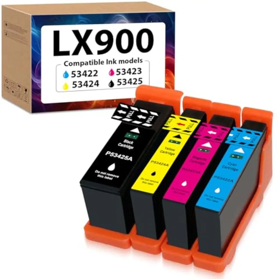 

Compatible LX900 Ink Cartridge Replacement for Primera 53422 53423 53424 53425 Black and Color Ink Cartridge for Primera LX900