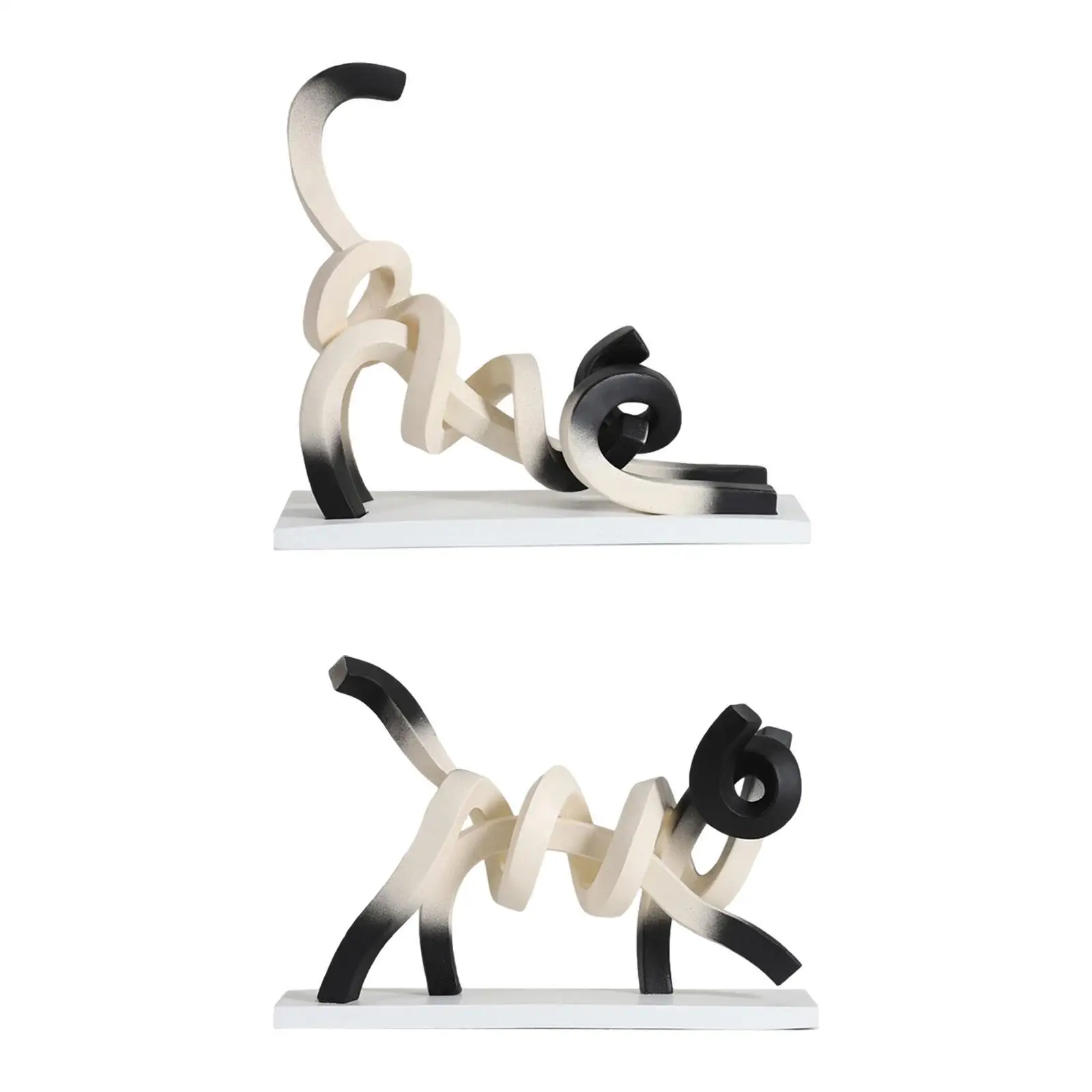 

Абстрактная фигурка кошки, статуя линий, креативный домашний декор, настольный минималистичный дизайн