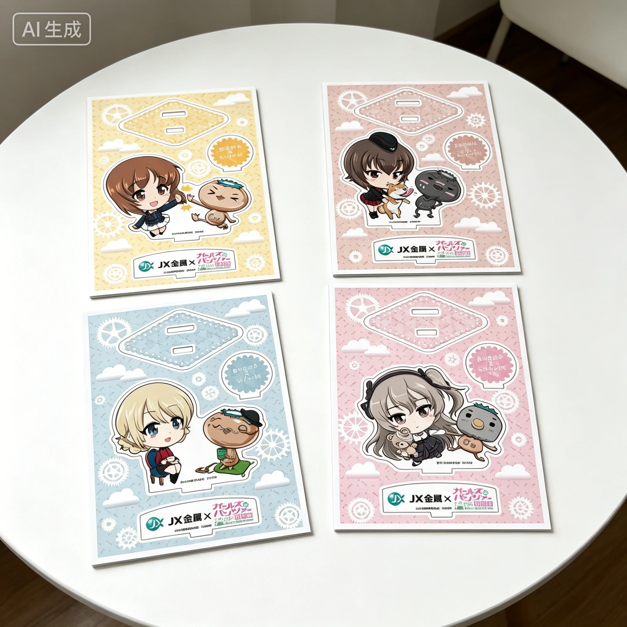 Girls und Panzer das Finale Q-style Acrylic Figure Stand Model Plate Keychains Bedroom decoration Accessories Goods Collection