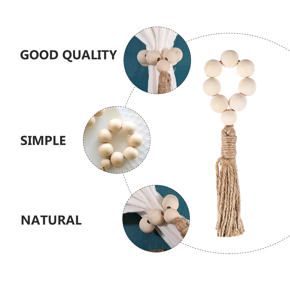 

8Pcs Wooden Bead Napkin Rings Simple Natural Design Wedding Party Table Decor Home Dining Accessories Napkin Rings