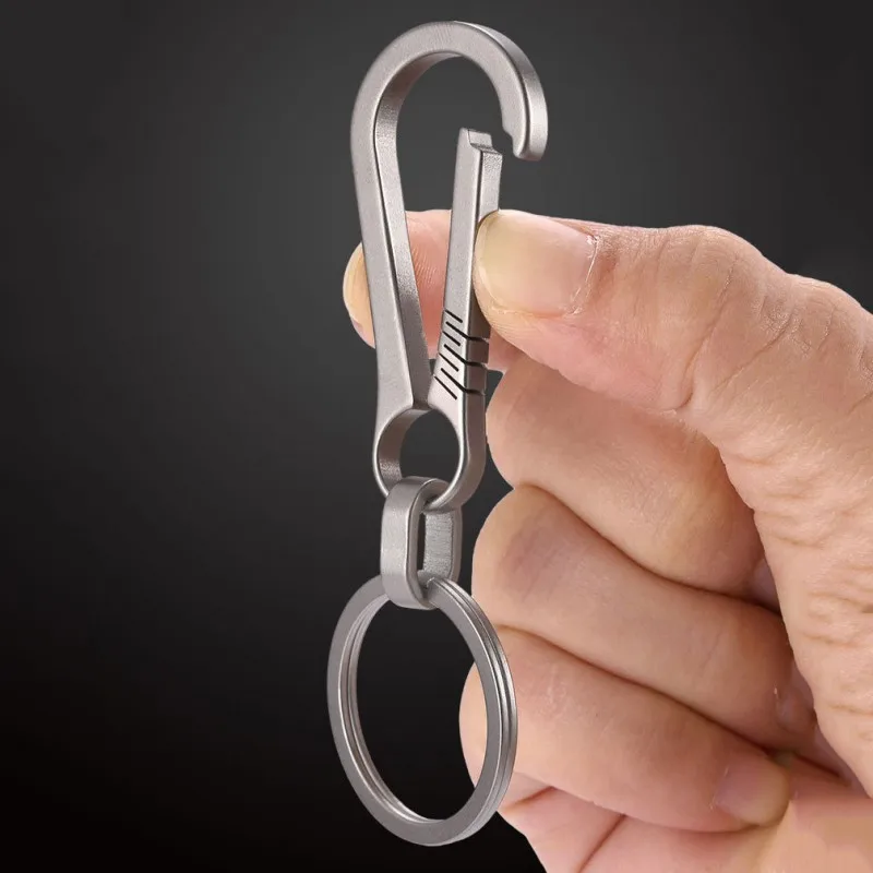 

Titanium Alloy Keychain Buckle Car Key Ring Waist Hanging Chain Ring Buckles Bottle Opener EDC Outdoor Tools Gifts for Men Women