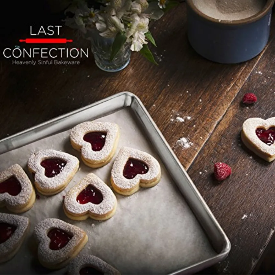 6 Cookie Baking Sheets - Rimmed Aluminum Jelly Roll Trays - Three-Quarter Sheet Pans