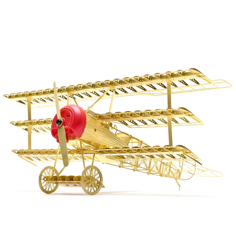 

Handmade Diy Assembled 3d Metal Diorama Aircraft Model Puzzle 1/48 Fokker DR.1 Red Baron Aircraft Model Toys Large Scale