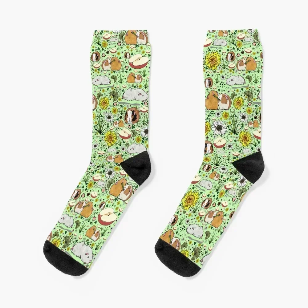 

Guinea Pigs in Green Socks essential basketball winter thermal tennis Socks For Girls Men's