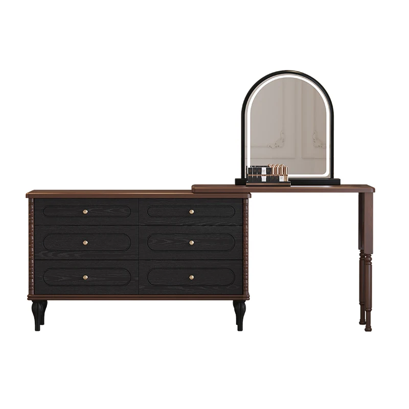 

Furniture Professional Vintage Wooden, Luxury Dresser, Mirror Dresser with Light Emitting Diode