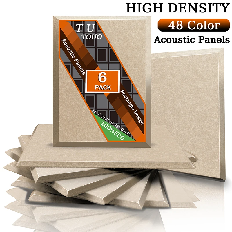 

TOUO Acoustic Panels 6 Pcs Home Studio Soundproof Noise Absorbing Decorative Acoustic Wall Panels Bedroom Acoustic Treatment