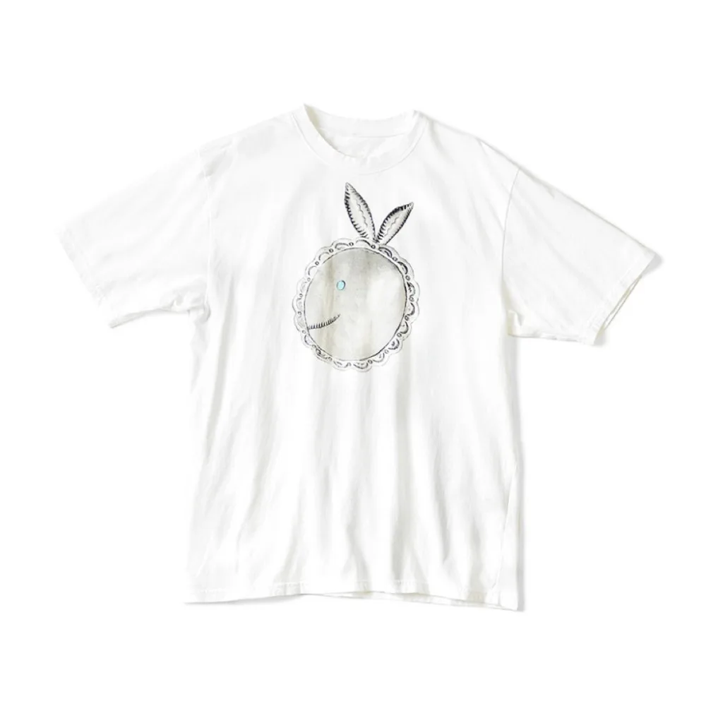 Kapital Vintage Rabbit Print Ort Sve T-irt Ex Loose Fit Pure Cotton Youthful Summer Casual Japanese Retro Sle