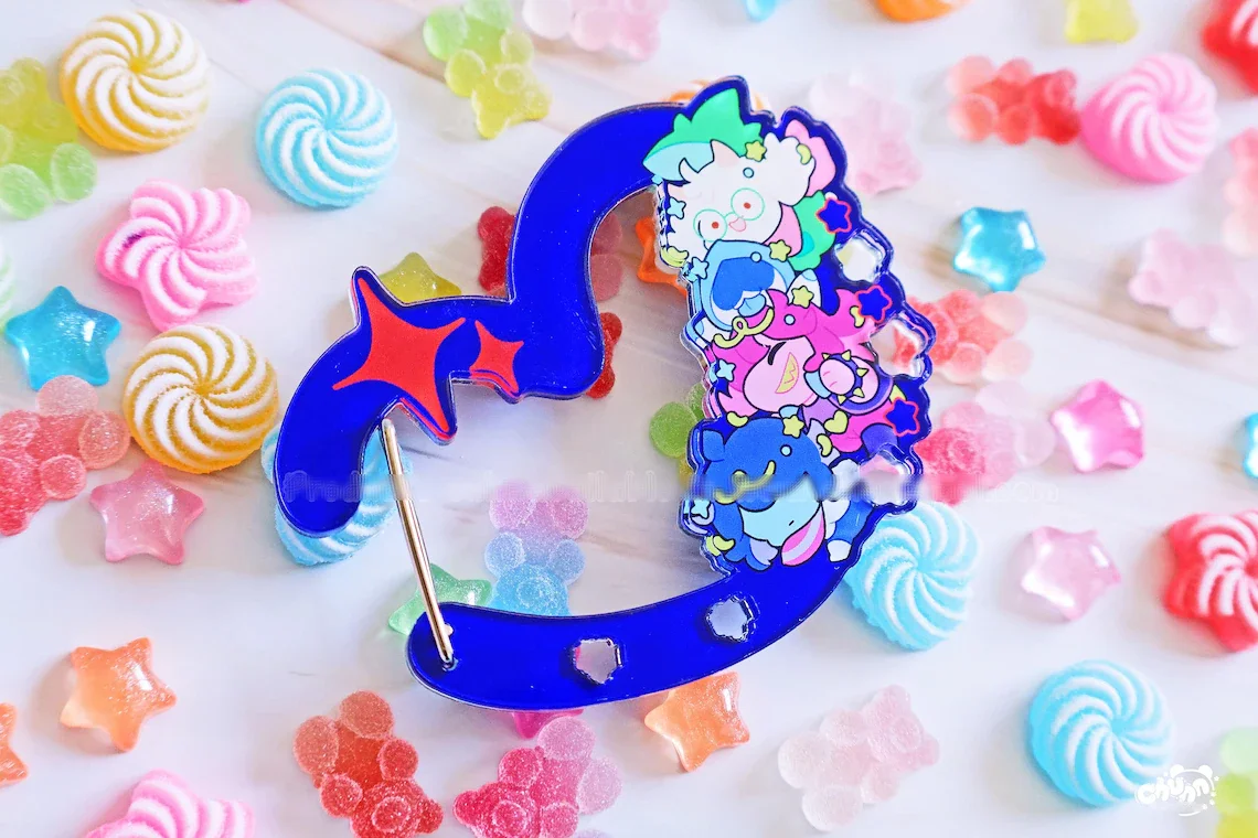 Deltarune Themed Cute Heart Carabiner Acrylic Keychain 'I'm with You in the Dark' Gaming Accessory for Fans
