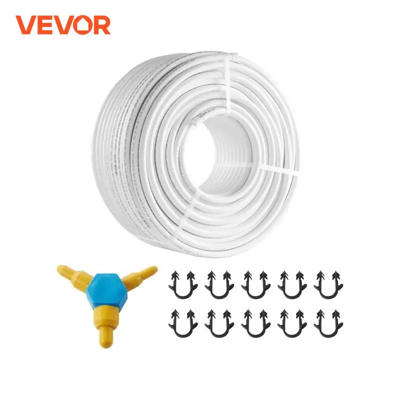 VEVOR PEX-AL-PEX Tube Aluminum-Plastic Composite Pipe Oxygen Barrier Radiant Floor PEX Pipe Inner Aluminum Layer PEX Tubing Pipe