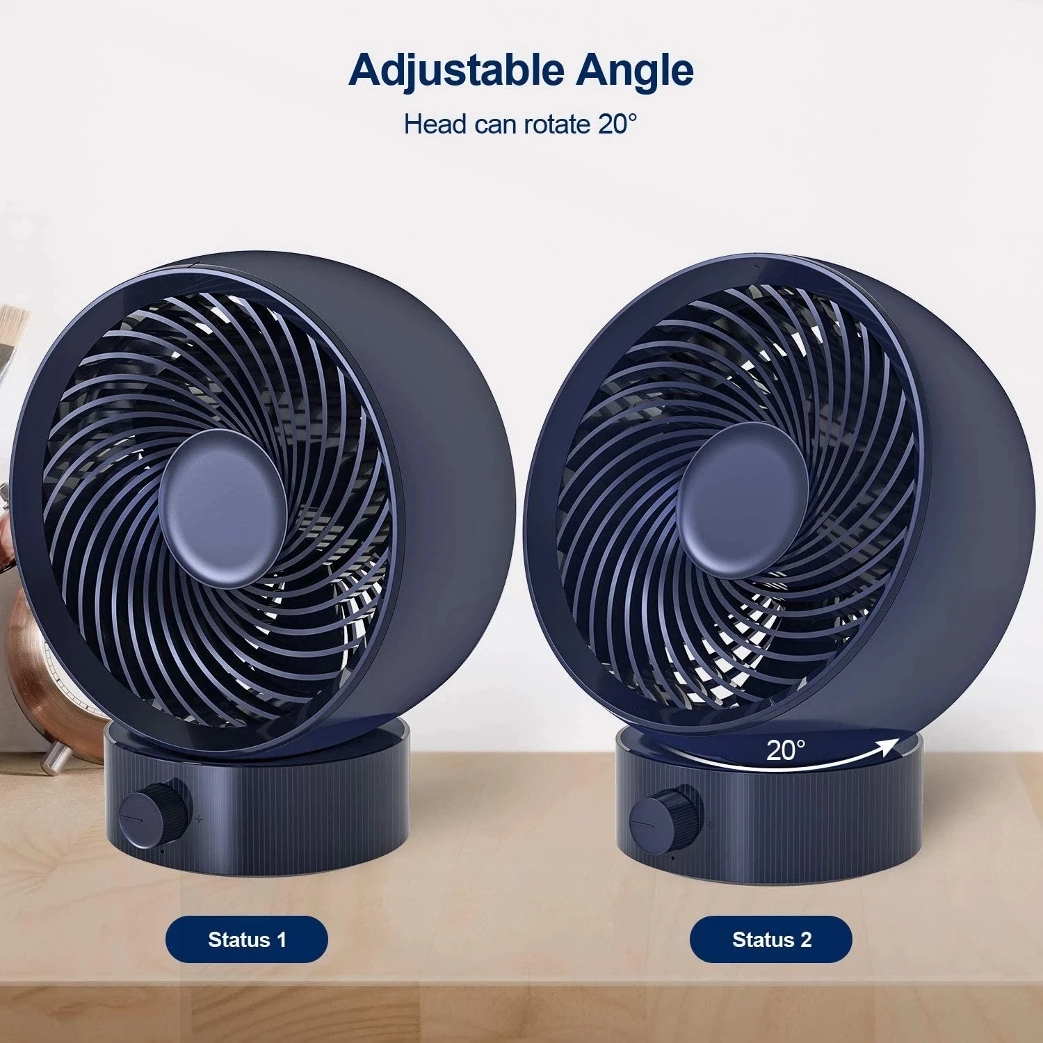 2023 Mini ventola USB portatile ventola di raffreddamento silenziosa con ventola da tavolo a testa regolabile per l'home Office all'aperto