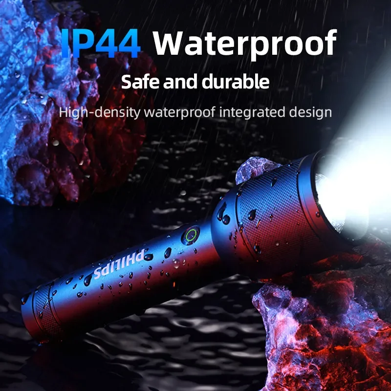 Philips SFL8168 Powerful Flashlight Adjustable Beam 4 Lighting Modes Shockproof Aluminum Alloy Outdoor Hand Torch Light