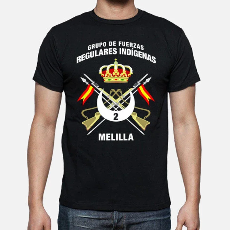 Grupo De Fuerzas Regulares Indigenas Gfri 2 Melilla Española Legión T-Shirt Summer Cotton Short Sleeve O-Neck Mens T Shirt manga