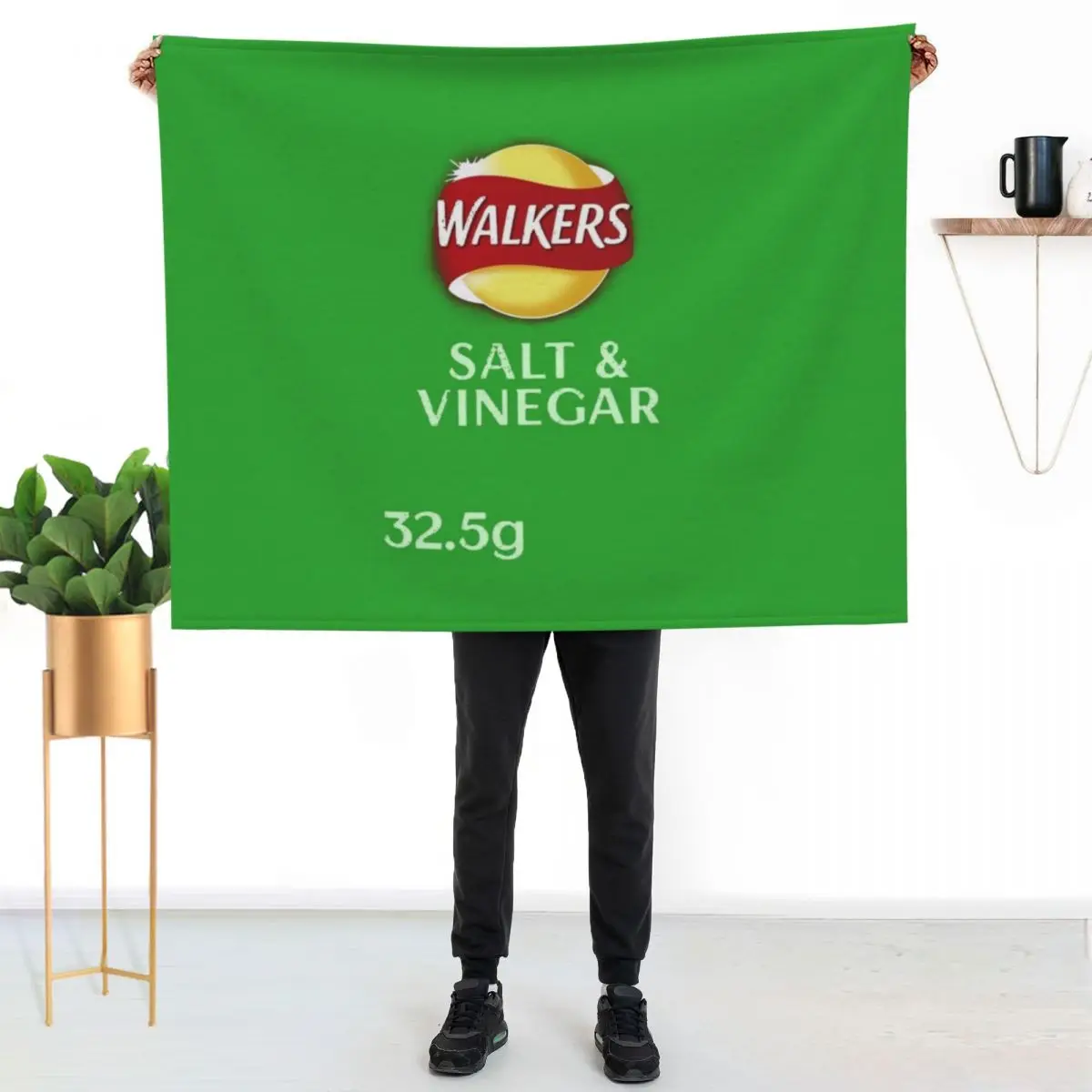 Walkers Salt & Vinegar Crisps design Throw Blanket Warm Plush Fuzzy Blanket for Living Room