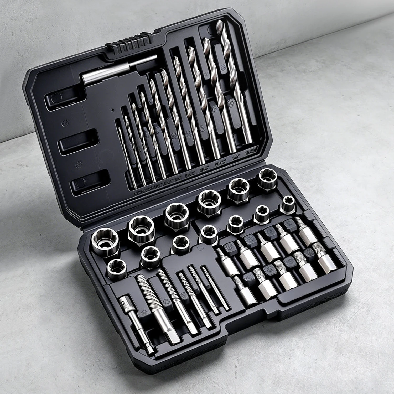 15/28/40Pcs Professional Ruptured Bolt Extractor Set for Stuck Nut and Bolts Removal with High Strength Alloy   GJ2124