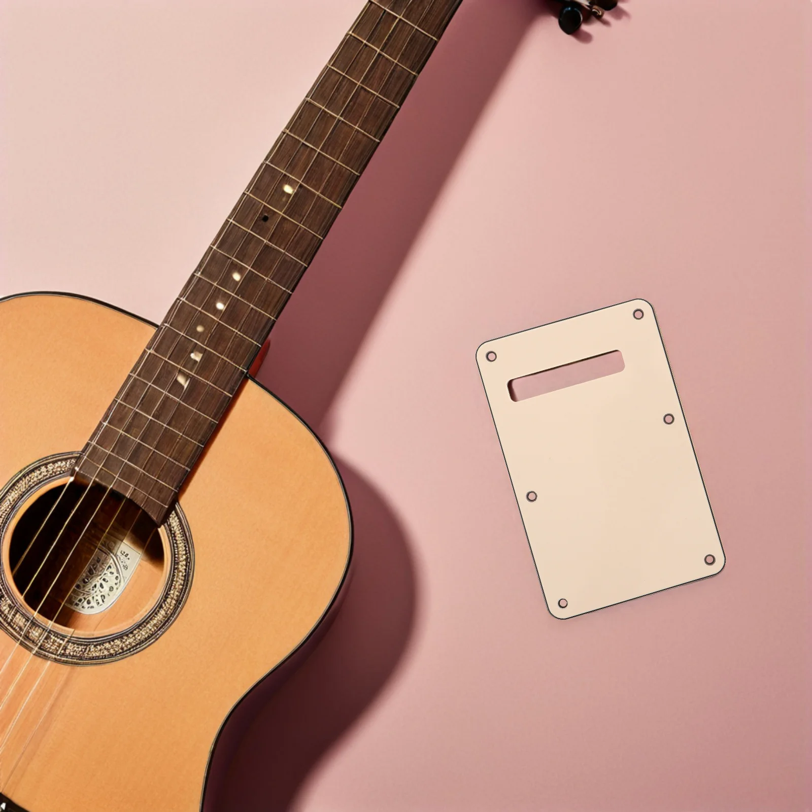 

2Pcs Electric Guitar Backplate with 6 Holes - Rounded Edge Tremolo Cavity Cover Plate - Protective Guitar Back Cover for Dust