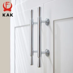 KAK Bright Chrome Kitchen Handles for Cabinets Zinc Alloy Silver Furniture Handles for Cabinets and Drawers Door Hardware