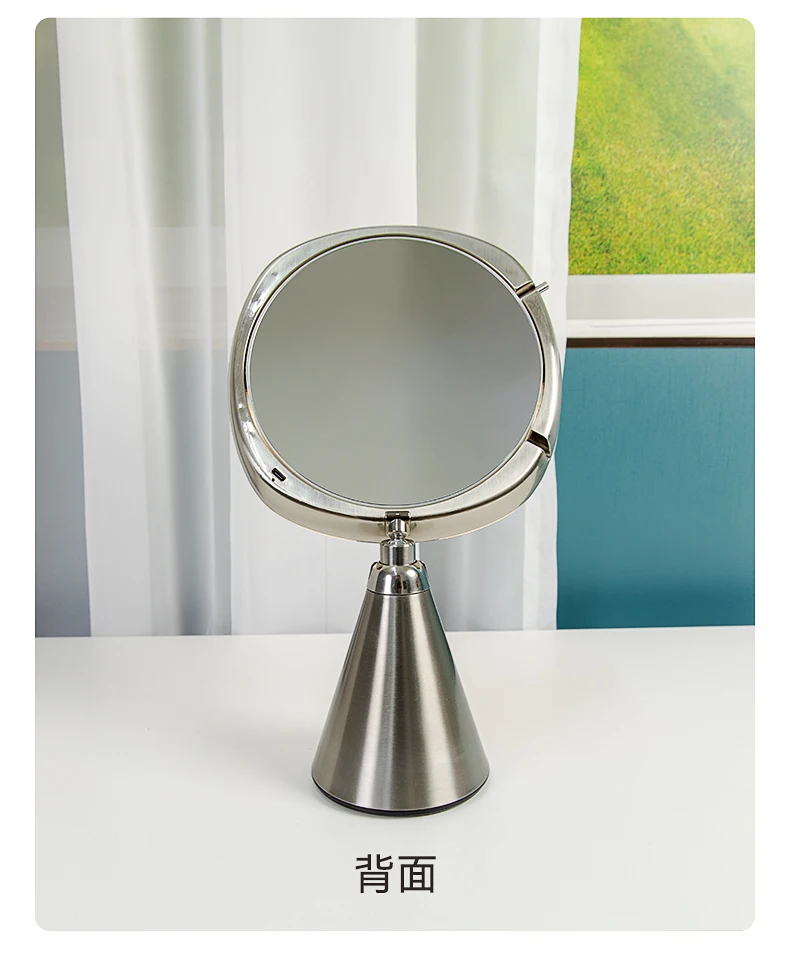 French IVLISA light luxury cosmetic mirror with lamp led fill light desktop vanity mirror double-sided portable mirror