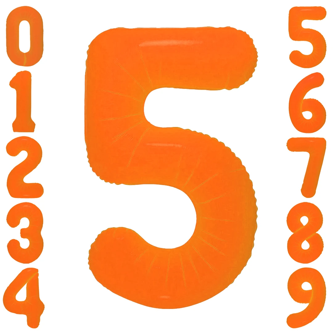 40 Zoll orange neonfarbene digitale Ballons mit Aluminiumfolienballons der Zahlen 0-9 für Geburtstags-, Abschluss- und Partydekoration. – Detail 7