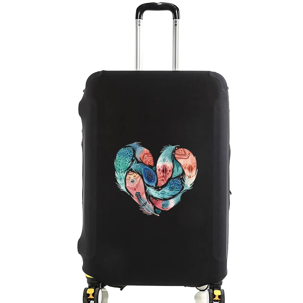 Feather Pattern Printed Design Luggage Protective Cover Travel Suitcase Cover Elastic Dust Cases 18-32 Inch Travel Accessories