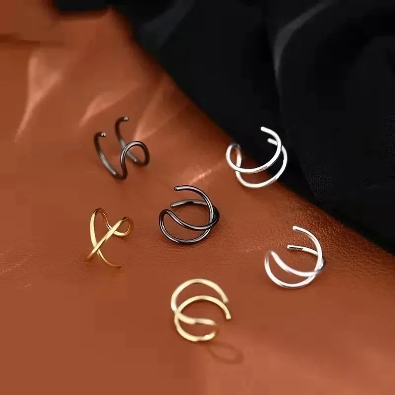 Stainless Steel Clip Earrings for Women High Quality Creative Simple C Non-Piercing Ear Clip Cuff Ear Buckle Trend Jewelry Gift