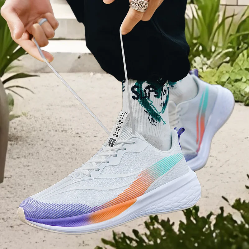 

Hot Selling Fashionable Sports Shoes Non Tiring for Running Fitness Breathable Mesh Fabric Matching Basketball Shoes for Couples