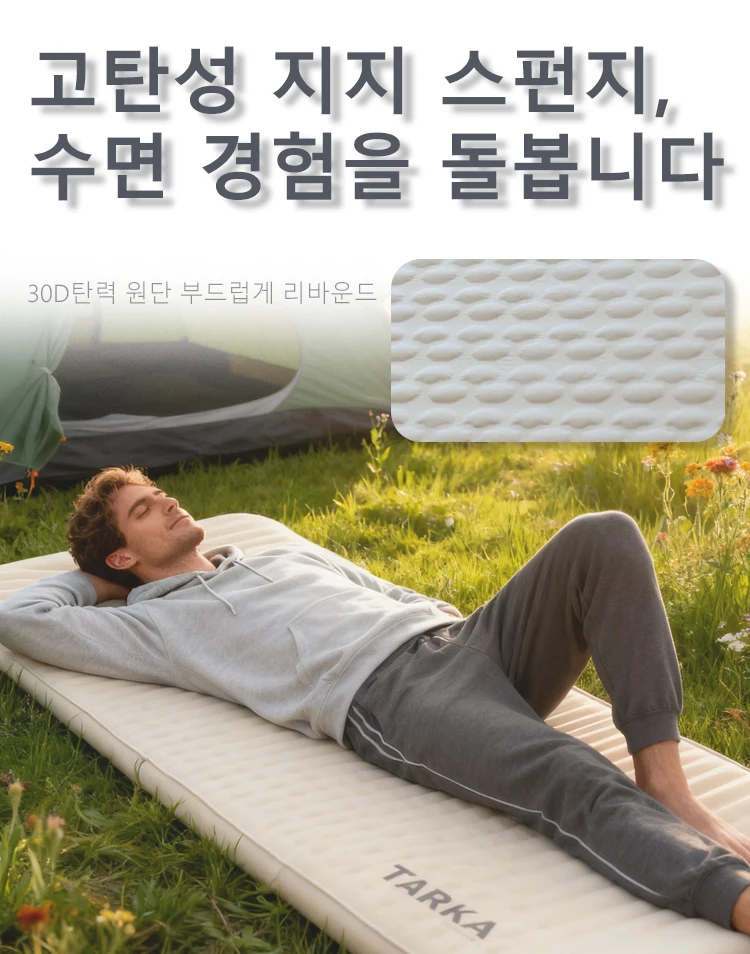 TARKA Isomatte mit automatischer Aufblasung, schrumpfender Schwamm, ultraleichte Luftmatratze für aufblasbares Kissen, Bett, dick, 10 cm, Campingmatte – Detail 9