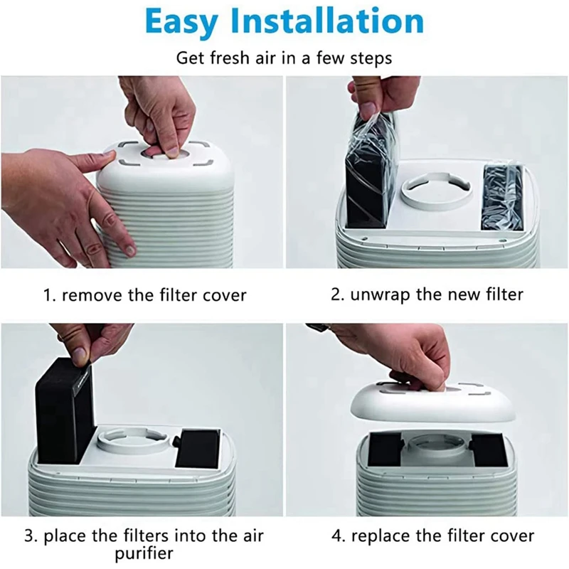 Filter pengganti LV-H128, cocok untuk LEVOIT LV-H128 pembersih udara, LV-H128 H13 True HEPA Filter pengganti 4 pak