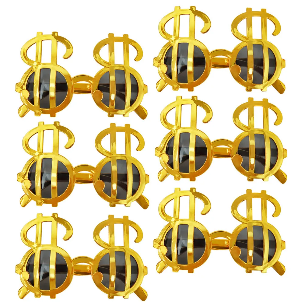 

6Pairs Dollar Shaped Party Glasses Unique Style Costume Eyewear Photo Prop Party Favor Glasses Props Eyewear Costume
