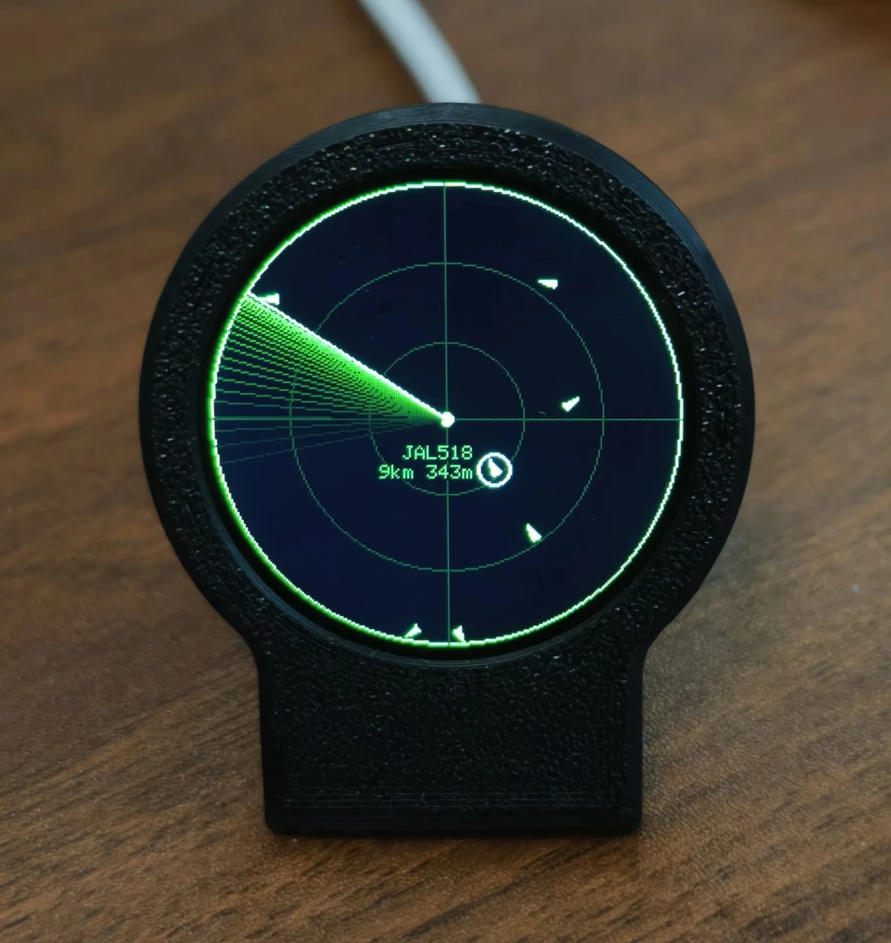 USB-C Mini Desk Radar, Live ADS-B Flight Tracking Gadget with Sonar Grid Screen 3D Printed Shell Aviation Hobby Desk Ornament