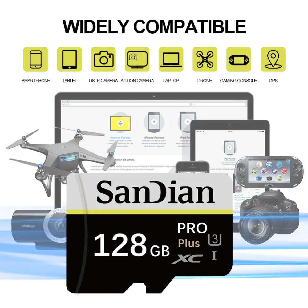2TB 1TB Class 10 Memory Card 128GB SD Card 256GB Micro TF SD Card 64GB TF Flash Memory Card For Phone Camera Drone