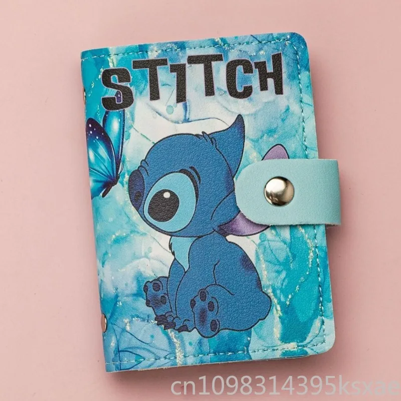 Держатель для карт Disney Stitch для удостоверений личности и банковских карт, многофункциональный мультяшный дизайн для женщин, девочек и детей, ежедневное использование, путешествия, школа