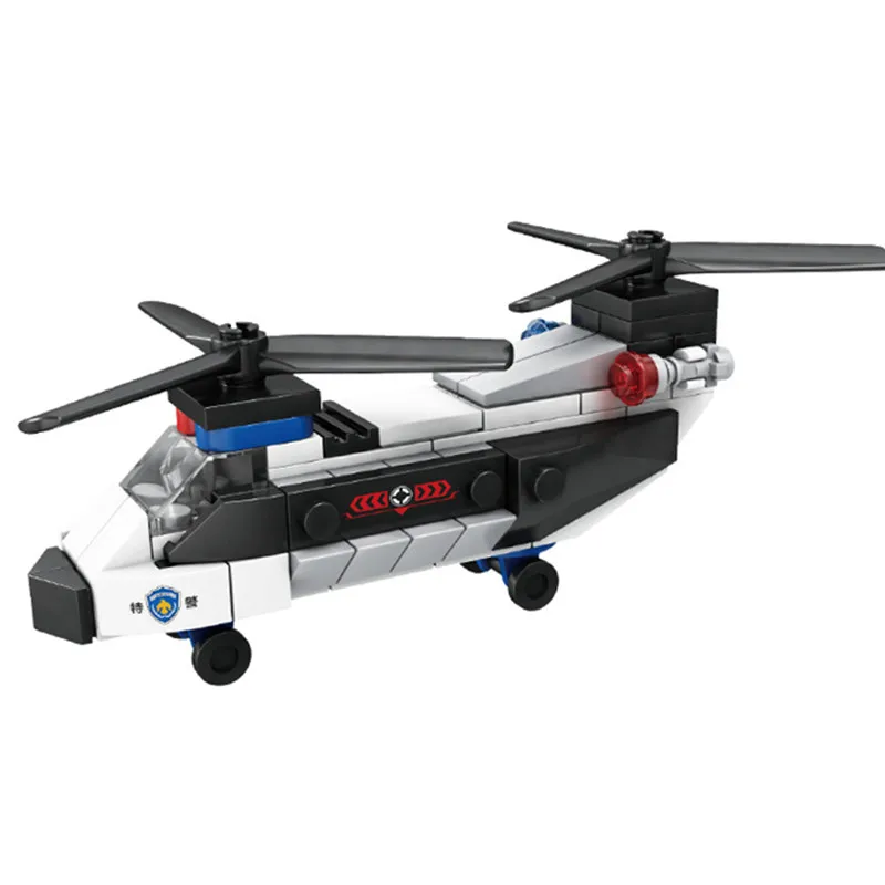 NEW DIY MOC City Plane SWAT Super Dual-Rotor Helicopter Famous Building Blocks Bricks Kits Classic Model