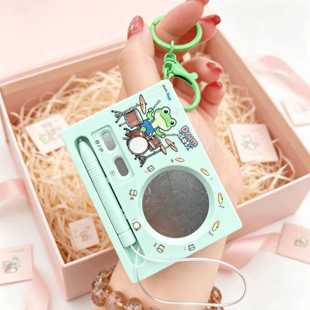 Recording Function Electronic Drum Keychain Portable Playable Electronic Piano Drum Keychain Mini Size Cute Music Keychain