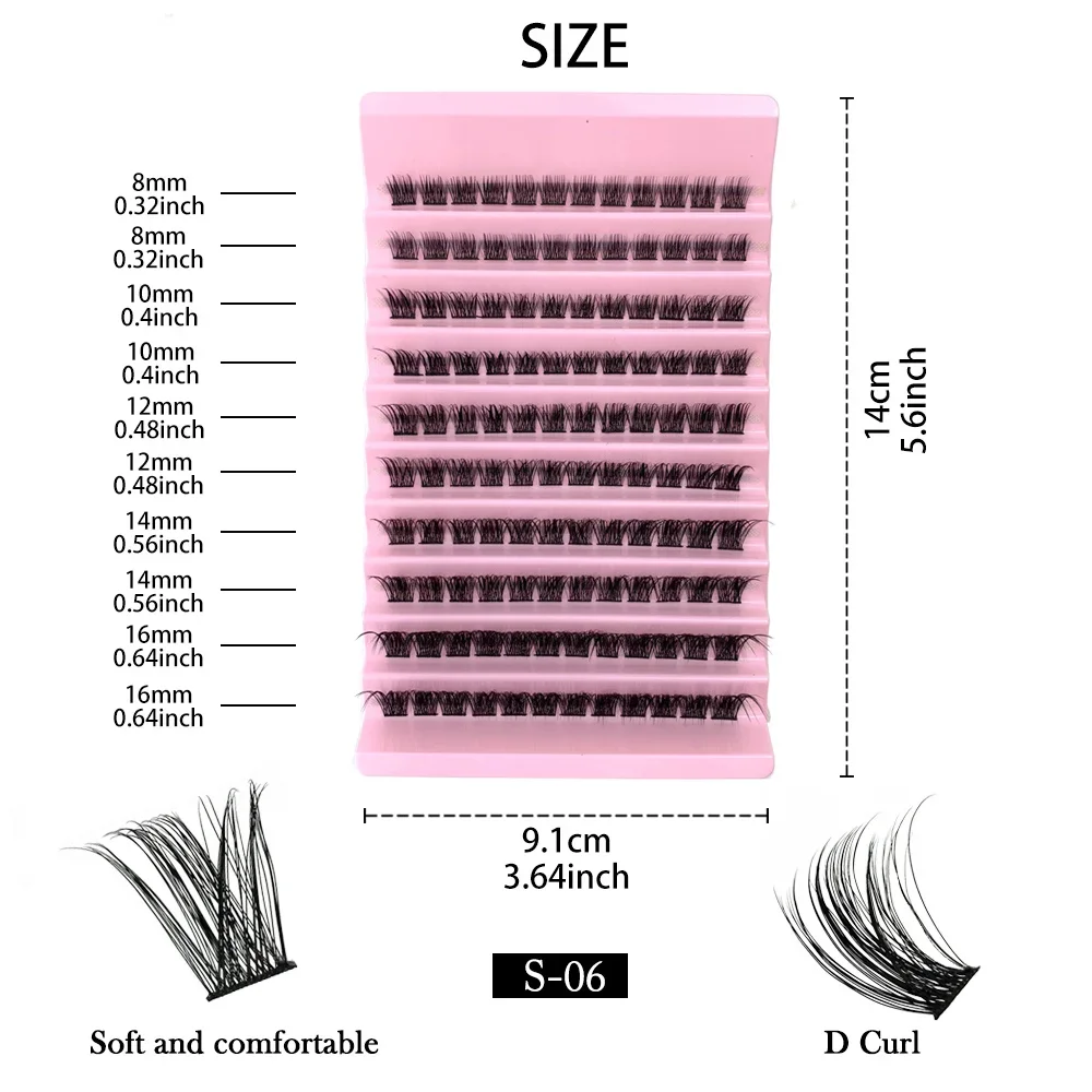 Lash Clusters 120pcs Cluster Lashes 8-16mm Individual Lashes Natural Look D Curl Fluffy Cluster Lashes DIY Eyelash Extension