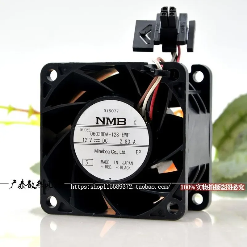 for NMB 06038DA-12S-EWF 12V 2.80A Cooling Fan 6cm High Air Volume Original Genuine Replacement for Computer Case Server