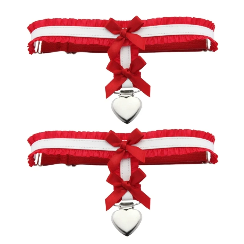 ファッショナブルなレースガーター腿ベルト滑り止め弾性デザインエレガントなちょう結びデザインの脚ストラップ女性のためのストッキング