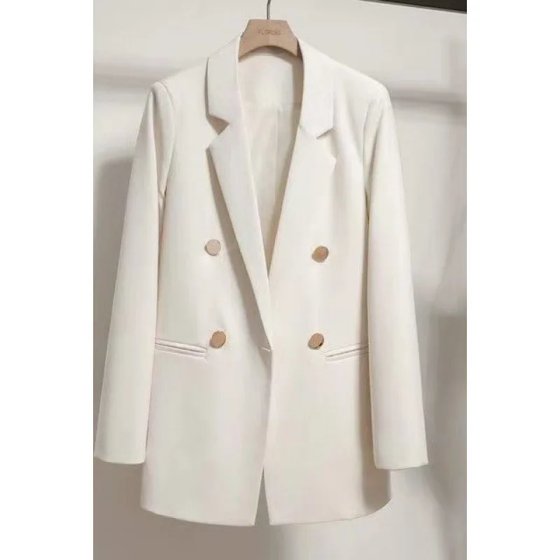 Women's Button Double Formal Blazer Suit Elegant Coat Female Business Korean Fashion British High Quality Suit Jacket Outerwear