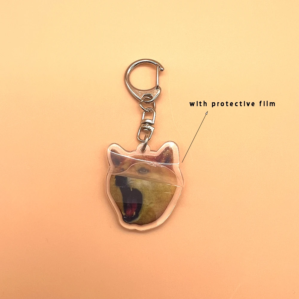 1pcs/6pcs Cute Pet Keychain/Mobile Phone Hanging Rope Acrylic Dog Keychain Bookbag Hanging Accessories