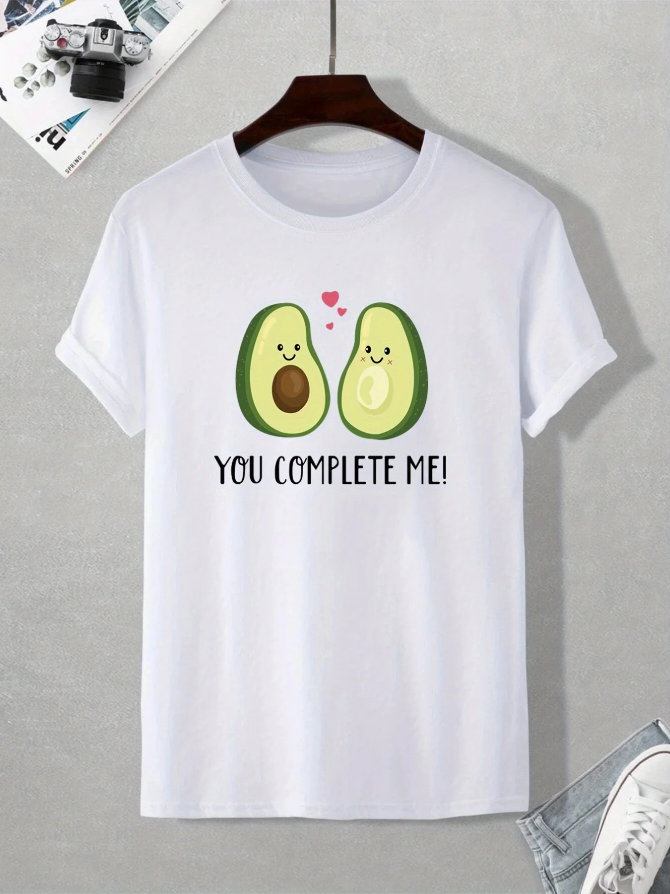 

Vibrant You Complete Me Graphic Tee - Soft Slightly Stretch Crew Neck, Breathable Male Summer Shirt
