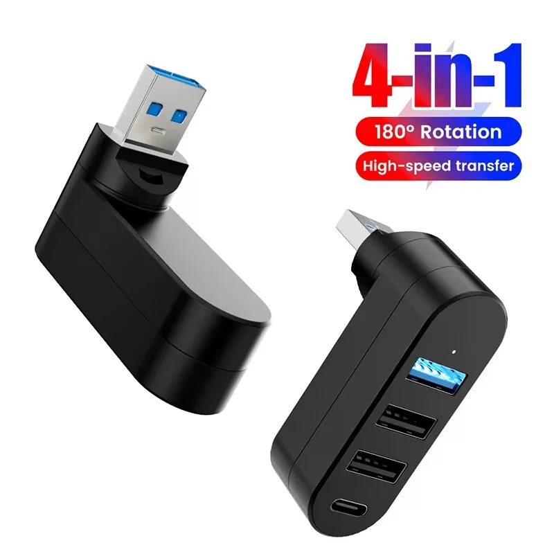 4 Ports USB 3.0 Power Adapter Hub For MacBook Air Notebook Desk Multiple Device Connection Hub For Portable Computer Accessories