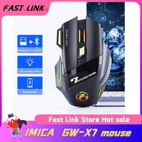 JIMITU X IMICE GW-X7 Wireless Gaming Mouse USB Dual Mode Rechargeable 7 Keys 2.4Ghz Silent Mouse Bluetooth 7-color Breathing LED